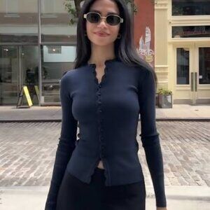 NWT Aritiza SHELLY Cardigan Sky Captain L